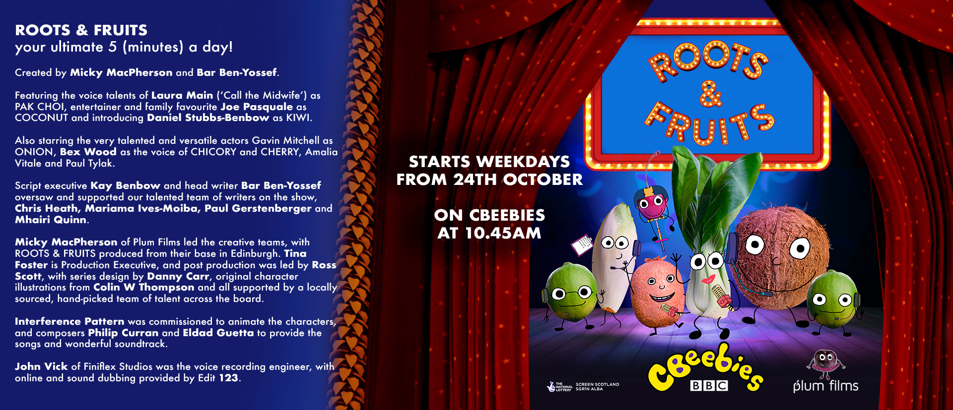 Plum Films Announces New CBeebies Commission, 'ROOTS & FRUITS' Plum Films